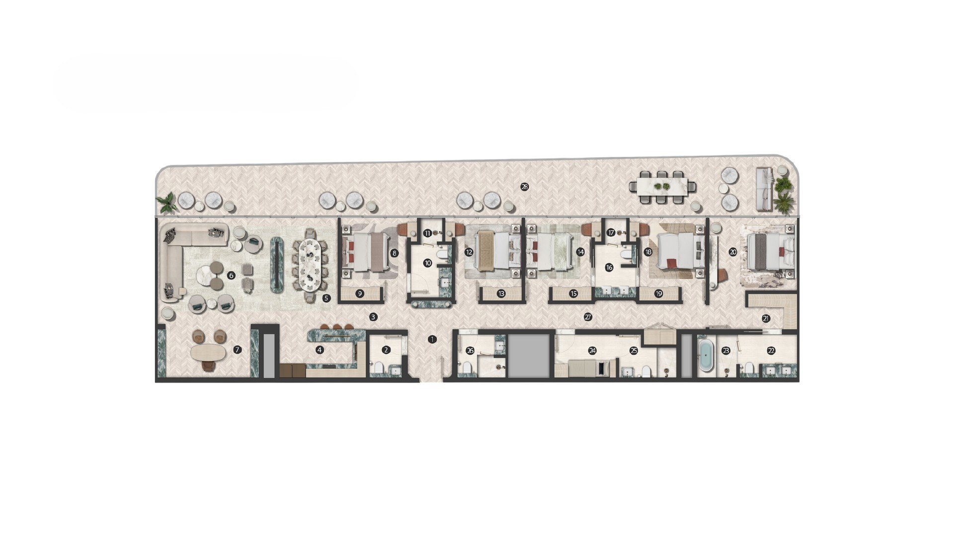 5 Bedroom Floor Plan