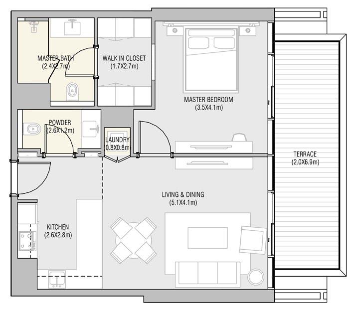 1 Bedroom Floor Plan