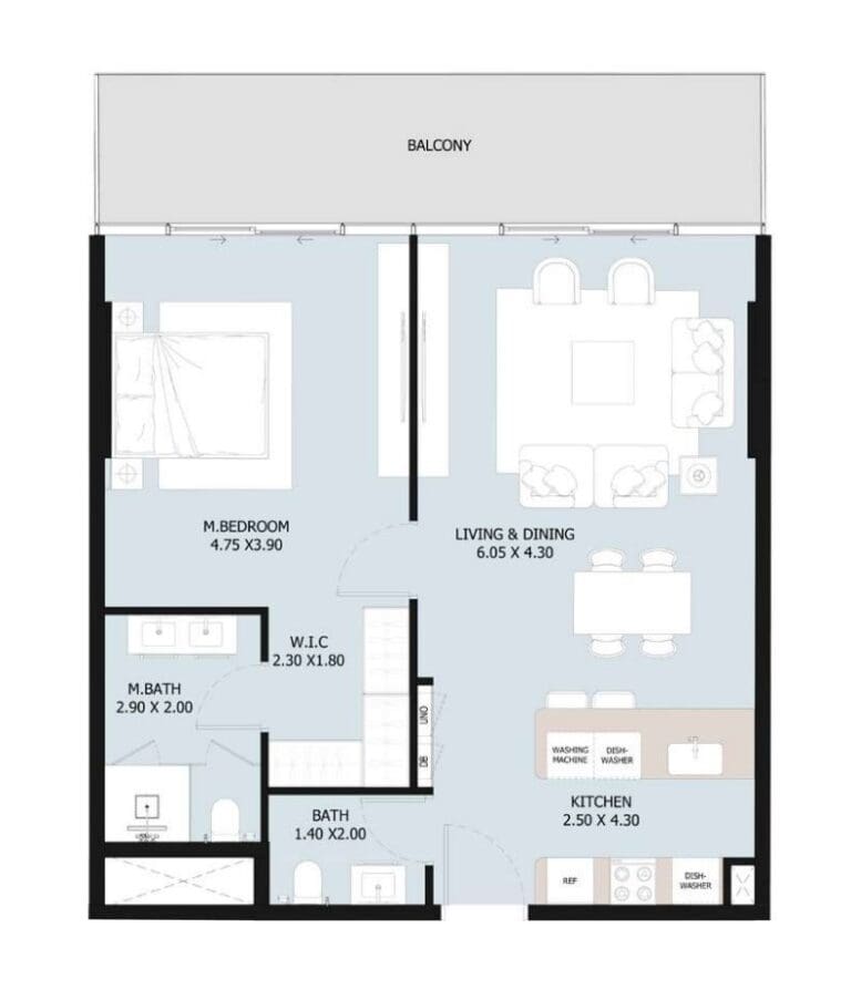 1 Bedrooms