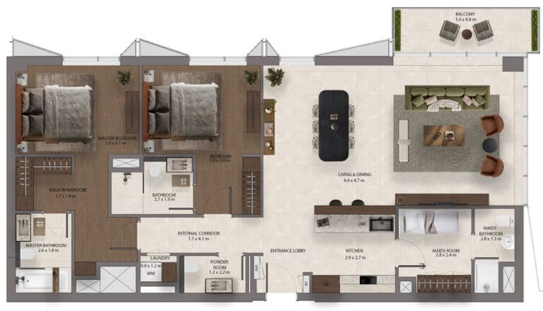 2 Bedrooms